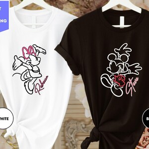 Disney shirt Minnie Mouse en Mickey Mouse, bijpassende T-shirt Disney koppel, shirt Disney Valentijnsdag koppel, bijpassende cadeau-shirts jubileum