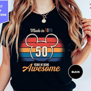 Disney verjaardag shirt, 50 jaar begin geweldig shirt Mickey Head, shirt 50e verjaardag, shirt Disneyland verjaardag, verjaardagscadeau Disney Tee
