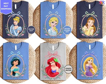 Disney Princess Shirt, Coquette Disney Princess Shirt, Disney Girl Trip Shirt, Disney Group Shirt, Personalized Disney Shirt, Disney Shirt