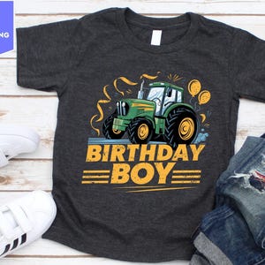 Farm Boy&#39;s First Birthday Shirt, Tractor Birthday Boy Toddler Shirt, Tractor Farm Boy Shirt, Gift For Farm Boy, Tractor Birthday Party Shirt