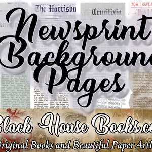 Newsprint Scrapbook Background Pages Junk Journal News Ephemera