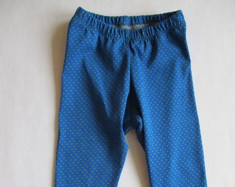 Leggings blau mit grünen Punkten Gr. 86