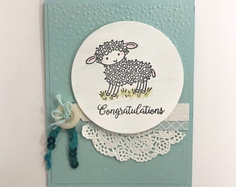 Little Lamb Baby Card