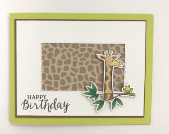 Giraffe Birthday Card