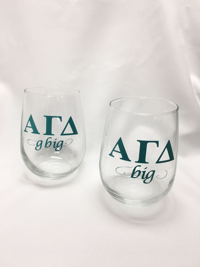 Sorority Letters Wine Glass Etsy