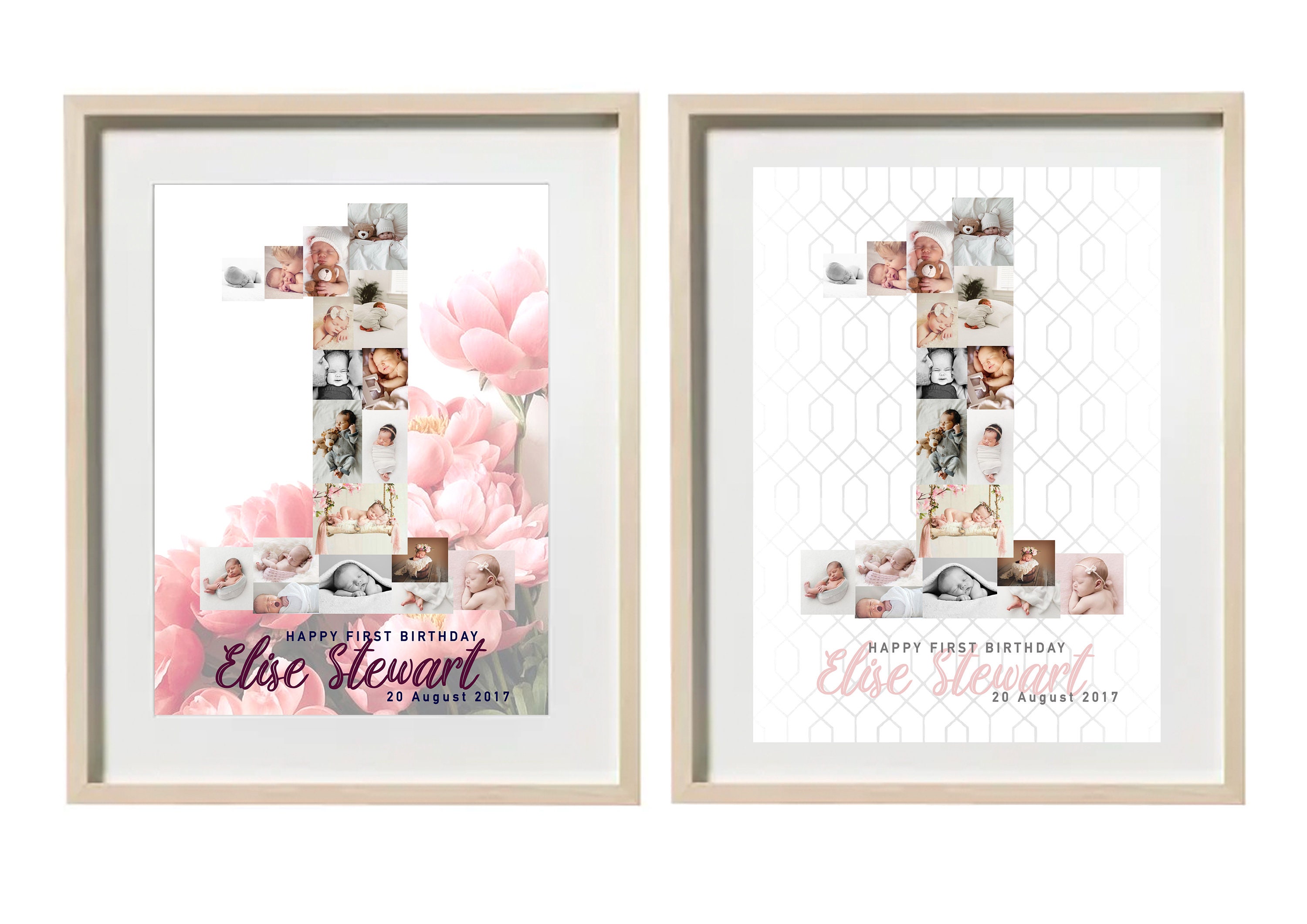 Personalised Baby First Year, Number ONE, One Year Old, Milestone 12 ...