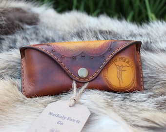 Estuche de cuero hecho a mano para gafas Ray Ban