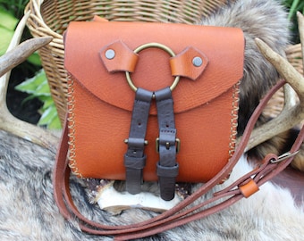 Handmade leather crossbody bag