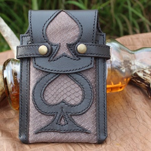 Funda de cinturón de cuero hecha a mano para teléfono