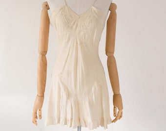 1930's Embroidered Silk Step In Lingerie