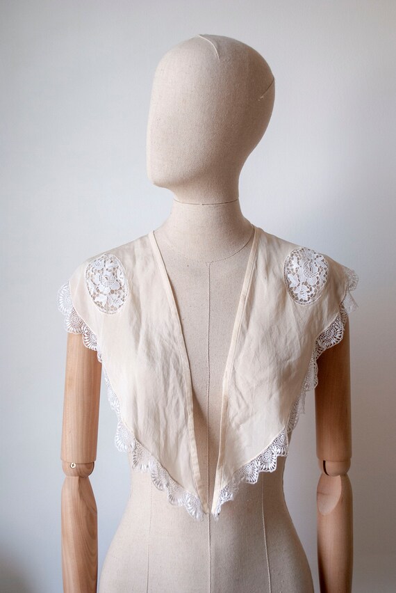 Vintage 1930's Silk and Crochet Shawl