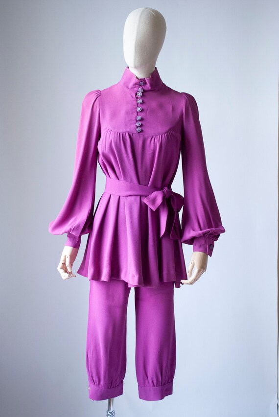 Vintage 1960's 'Bus Stop' Rayon Trouser Suit