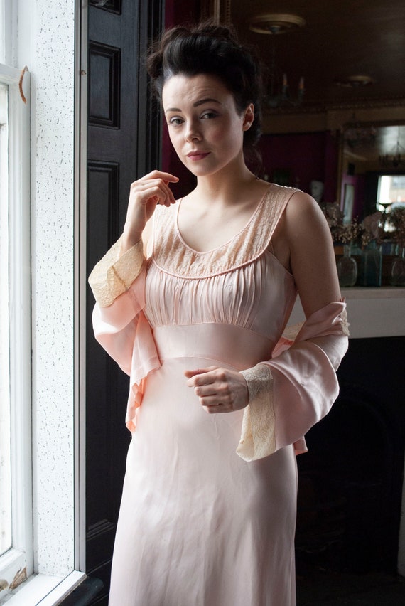 Vintage 1930's Silk Crepe Gown and Jacket Set