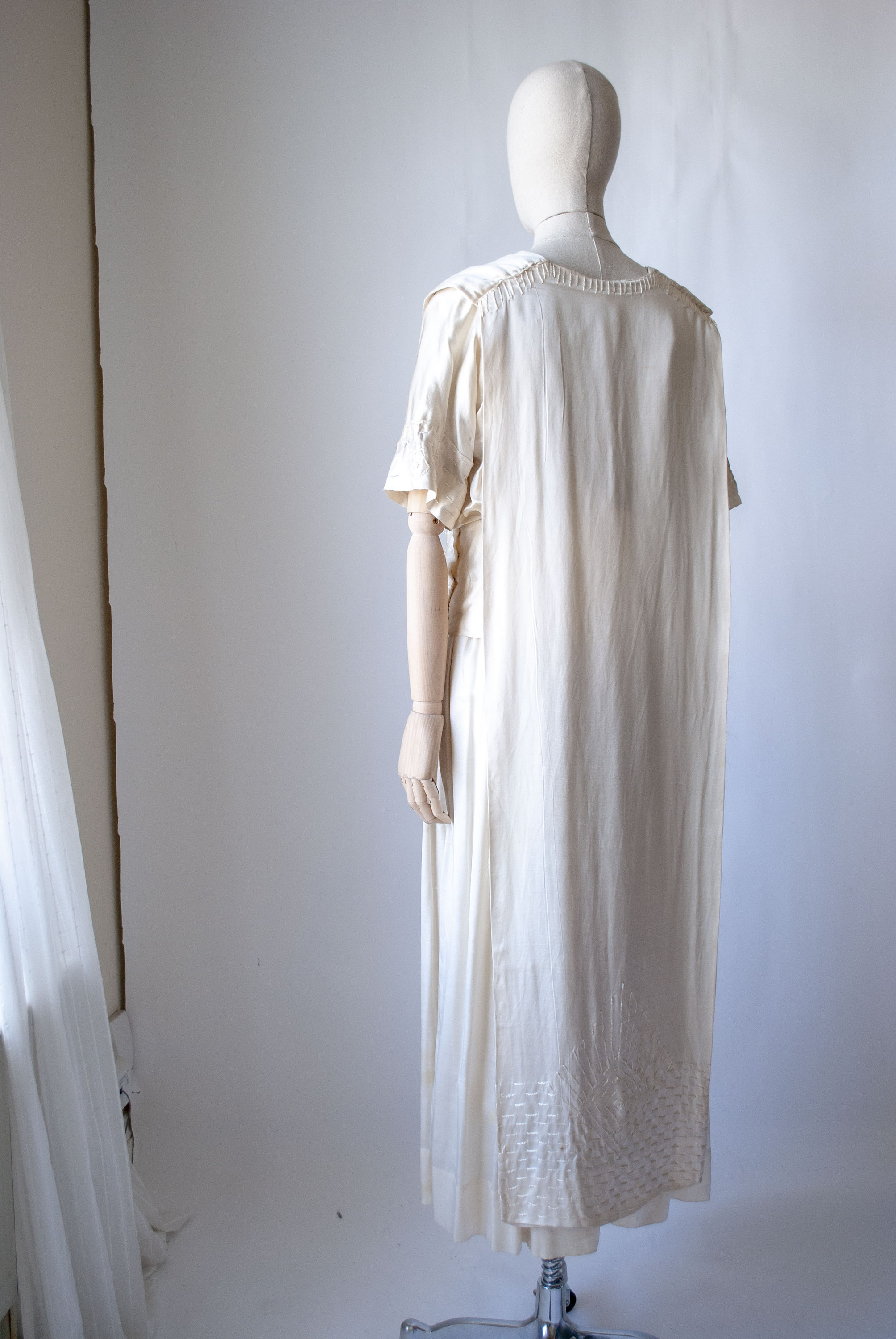RARE Antique 1910 Cotton Sateen Hand Embroidered Bridal Dress | Etsy UK