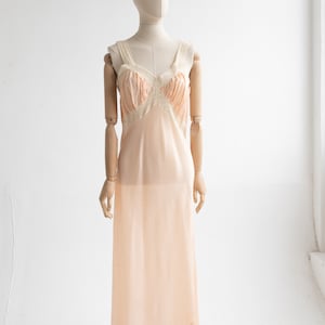 1930's Rayon Nightdress with a Lace Insert Design