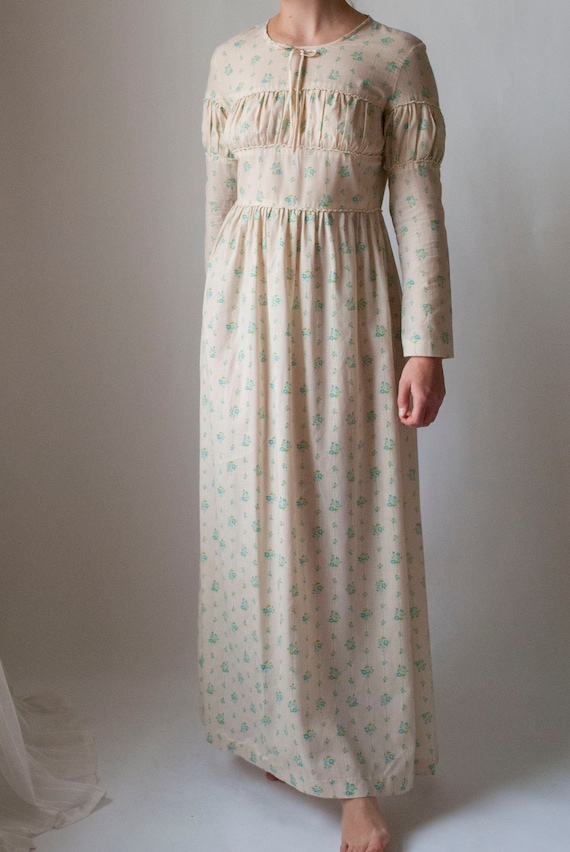 Vintage 1970's Printed Cotton Prairie Dress