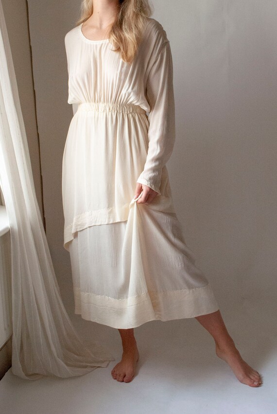 Vintage Edwardian 1910's Embroidered Silk Dress