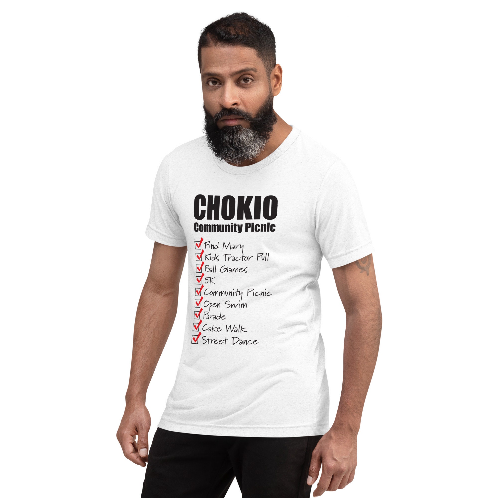 Chokio Community Picnic Check List Short Sleeve Tshirt Etsy