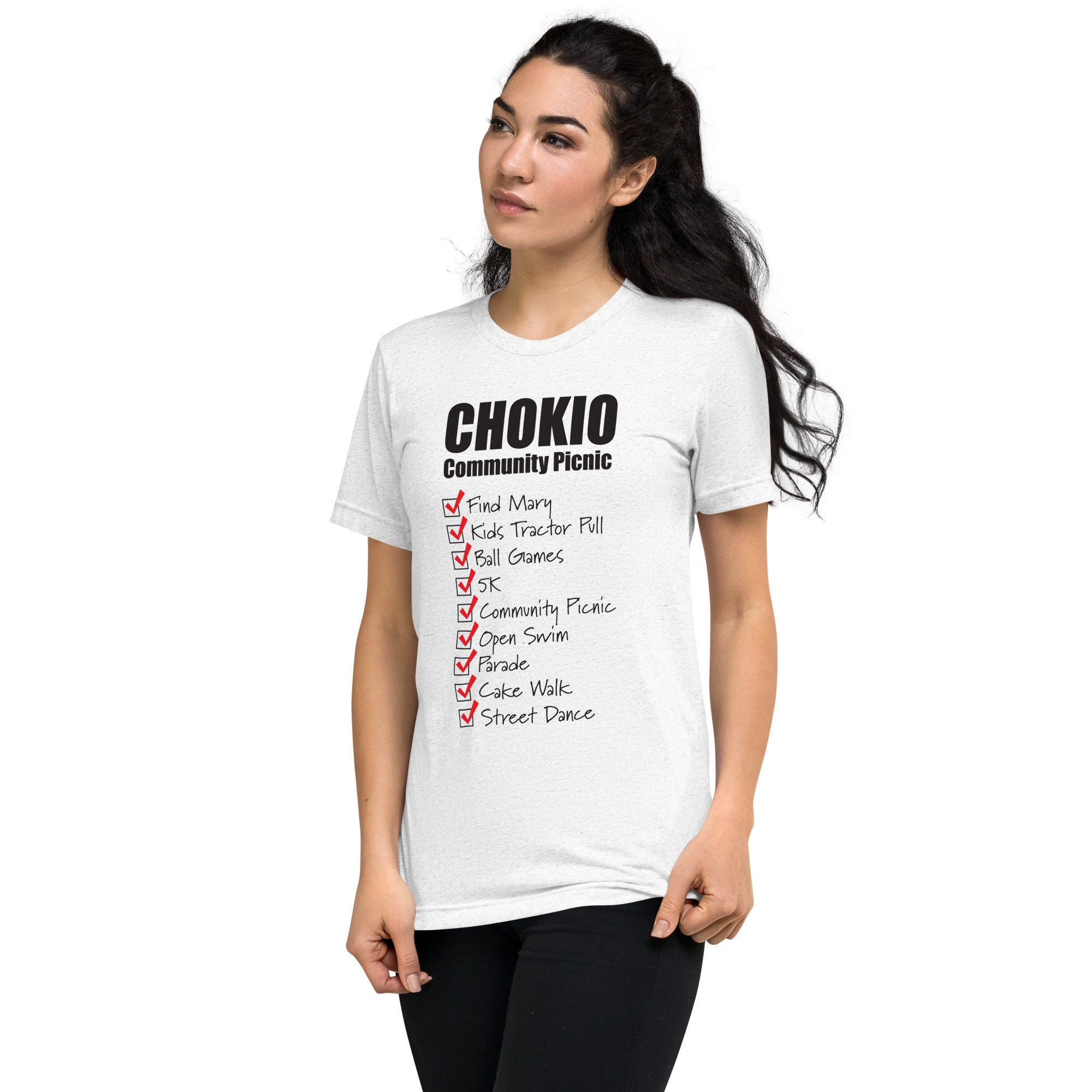 Chokio Community Picnic Check List Short Sleeve Tshirt Etsy