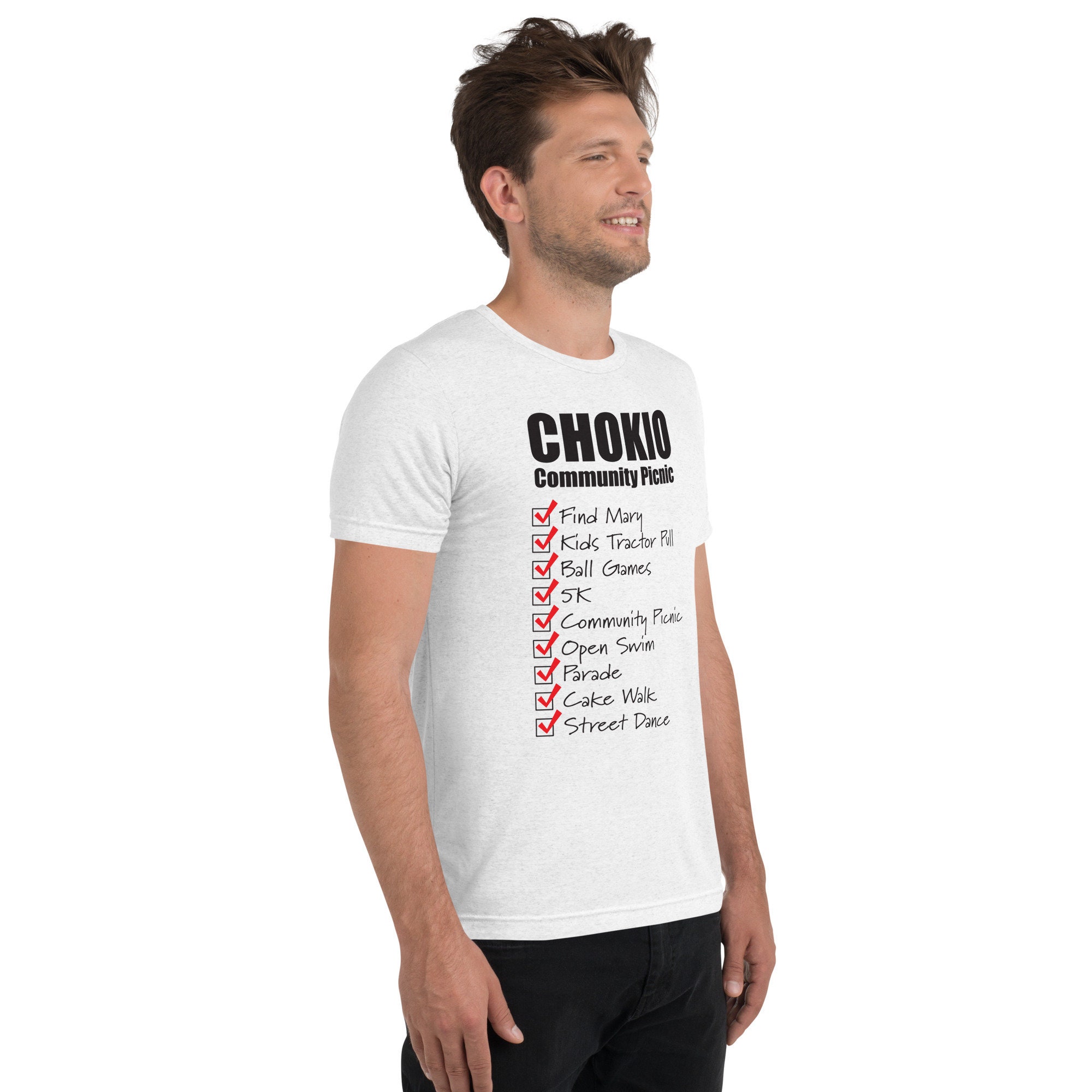 Chokio Community Picnic Check List Short Sleeve Tshirt Etsy