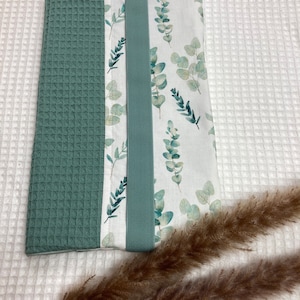 Diaper bag for on the go Cotton fabric Eucalyptus waffle fabric Old green