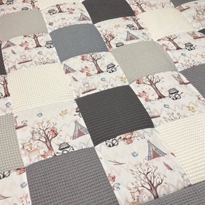 Crawling blanket baby blanket forest friends 110x110 grey