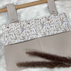 Bed utensils/bed bag/bed organizer autumn herbs waffle pique
