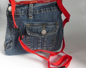 coole Jeans-Crossbody-Bag, Tasche, klein, Umhängetasche Kindertasche, Jeansupcycling