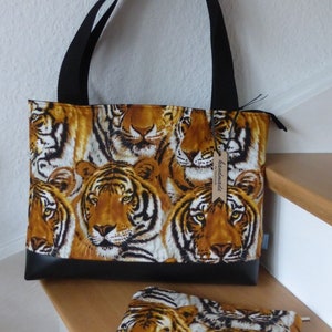 Shopper Kosmetiktasche Tiger UNIKATE Set Tasche+Etui