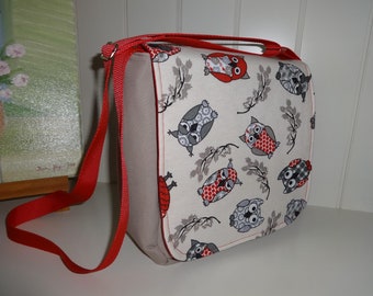 Messenger Bag, KiGa-Tasche, Jeanstasche  'Owl & Friends', Upcycling,  Unikat von hessmade