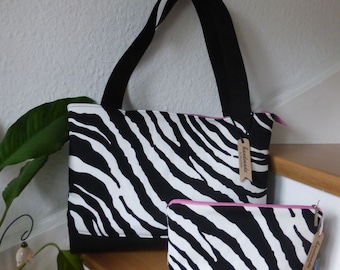 Shopper Zebra, Organizer/Kosmetiktasche Zebra, Unikate