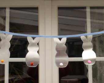 Wimpelgirlande 'Hase', Osterhasen Wimpelkette, Upcycling-Unikat hessmade