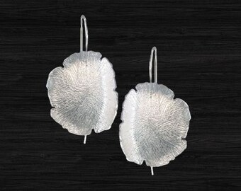 Sterling silver flower earrings 925 silver hook flower earrings Wedding sterling silver flower earrings Anniversary gift