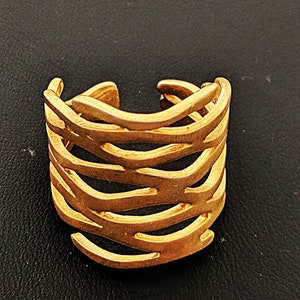 Wide wrap gold ring, Greek jewelry, adjustable ring, modern gold ring, band gold ring, open ring, birthday gift, gift  for her