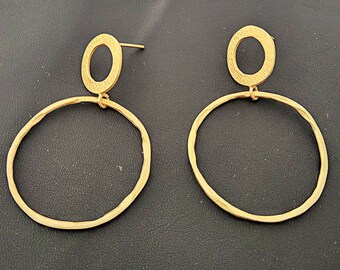 Argent et or boucles d'oreilles - boucles d'oreill