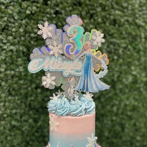 Snowflake Frozen inspired cake topper
