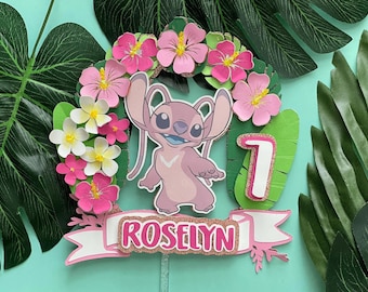 Tropical Angel Stitch Cake Topper