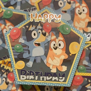 Von Bluey und Bingo inspirierter Caketopper
