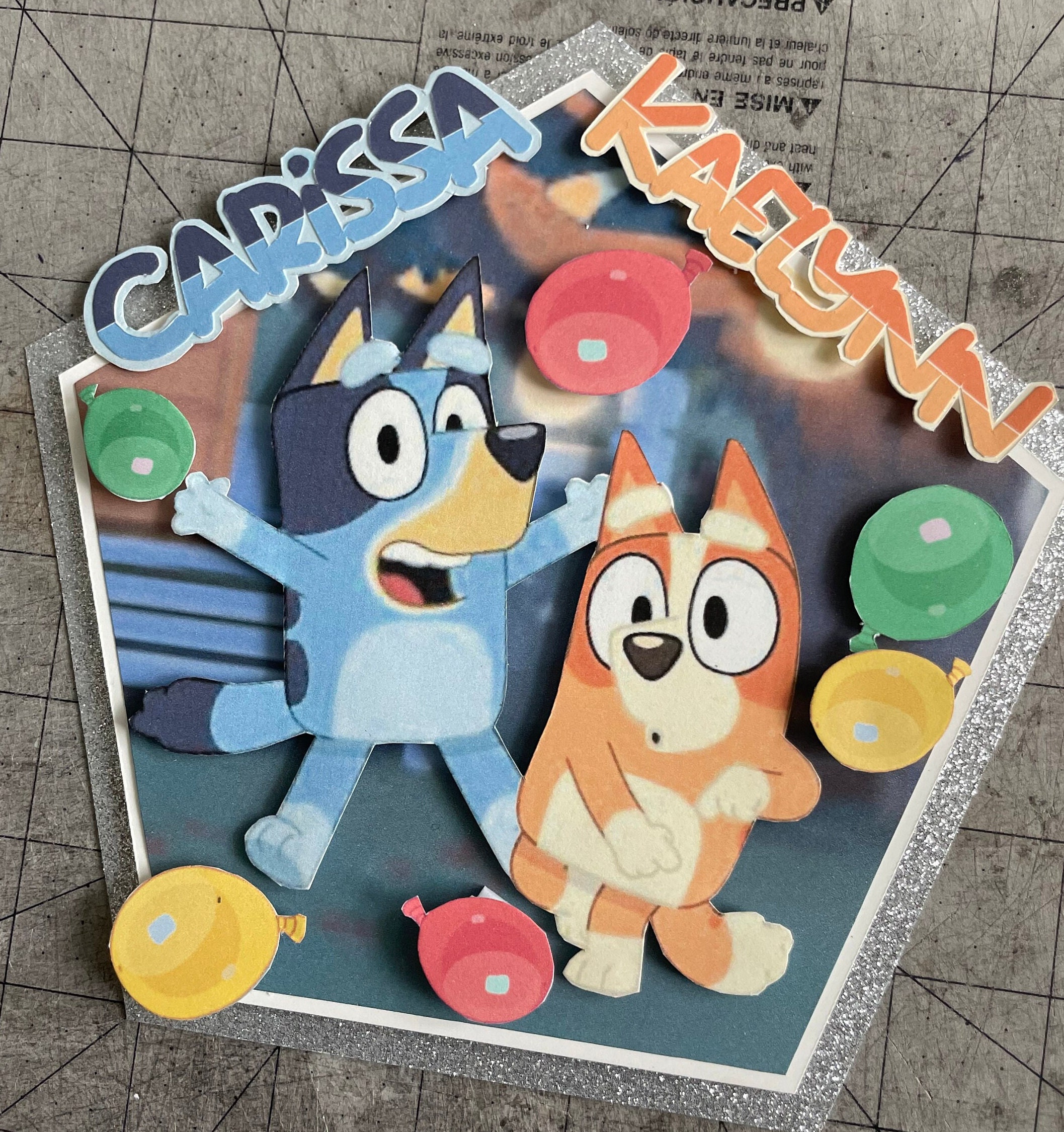 Bluey and Bingo Inspired Caketopper