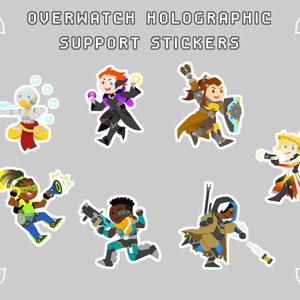 Holographic Overwatch Support Stickers