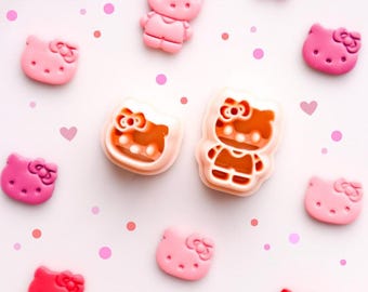 Kitty character polymer clay cutter