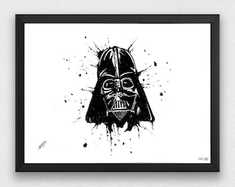 Darth Vader - Star Wars Drawing, Digital Print, Artwork, Fan Art, Printable, Download, Darth Vader Print Illustration Sith Dark Side Fan Art
