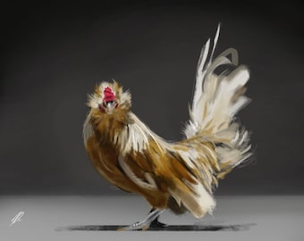 Chicken - Digital Print, Drawing, Download, Painting, Farm House Art, Hen, Chicken Illustration, Chickens, Farmhouse Animals, Hen Artwork