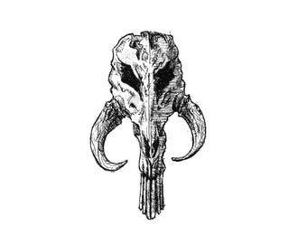 Mandalorian Crest - Drawing, Digital Print, Star Wars Empire, Star Wars Printable, Mythosaur, Star Wars Fan Art, Mandalorian Art, Mando