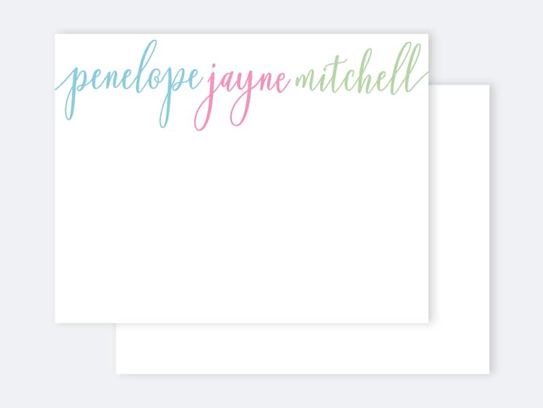 Woman StationeryPrintable StationeryThank You NotecardPersonalized StationeryPersonalized NotecardsHandlettered StationeryNP86