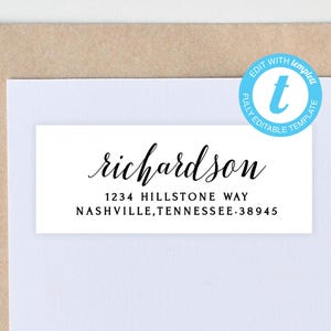 Minimal Return Address Label Template For Envelopes/Digital Download/Instant Download/Address Sticker Templett Template/NP121