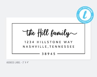 Plantilla de etiqueta de dirección: Etiqueta de envío de 5 x 10 cm (descarga digital)