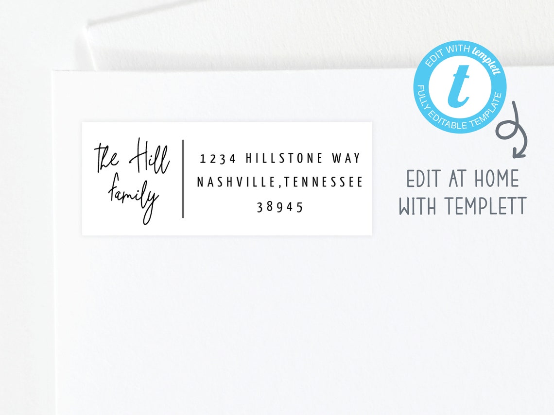 Custom Printable Return Address Label Template Digital - Etsy