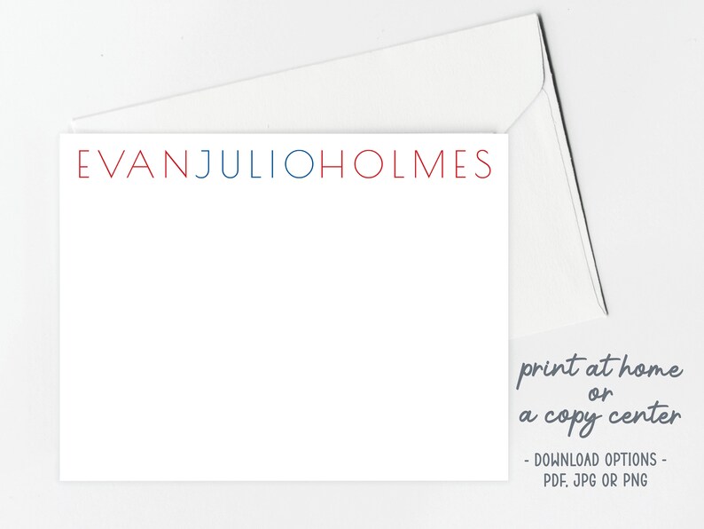 Note Card Template/printable Stationery/custom Notecard/personalized ...
