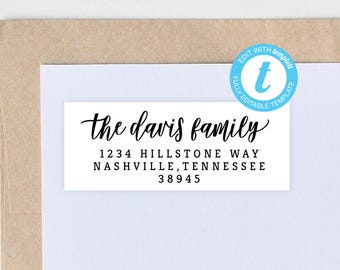 Plantilla de etiqueta con dirección para destinatario o remitente de boda imprimible, etiqueta de envío para hacer tú mismo, NP105